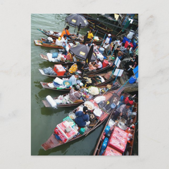 Carte Postale Marché Flottant À Amphawa, Thaïlande (Devant)