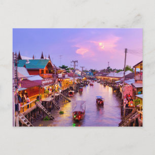 Carte Postale Marché flottant Amphawa