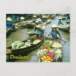 Carte Postale Marché flottant en Thaïlande