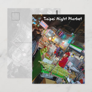 Carte Postale Marché nocturne de Taipei Culture taïwanaise Voyag