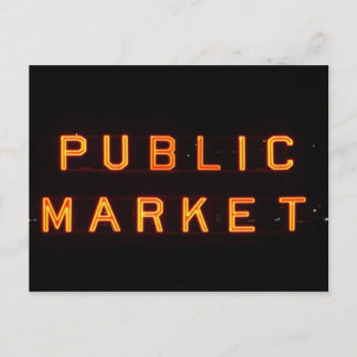 Carte Postale Marché Pike Place la nuit