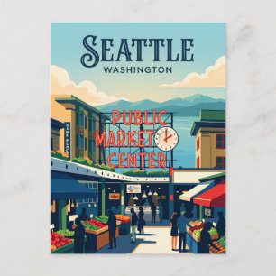 Carte Postale Marché Pike Place Washington