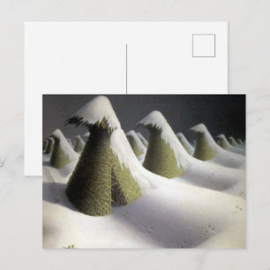 Carte Postale Marche silencieuse d'hiver, janvier par Grant Wood