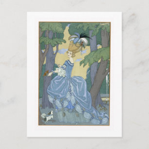 Carte Postale Marcher dans la forêt, illustration pour 'Fetes Ga