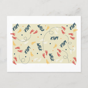 Carte Postale Marcher ensemble : Motif d'empreinte d'aventure