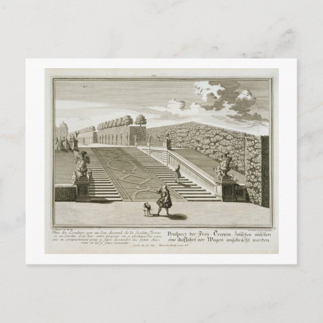 Carte Postale Marches à la terrasse du jardin, Palais du Belvédè (Devant)