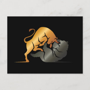 Carte Postale Marchés Stocks Bull et Ours sur mesure