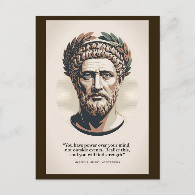 Carte Postale Marcus Aurelius Meditations Quote Illustration Art (Devant)