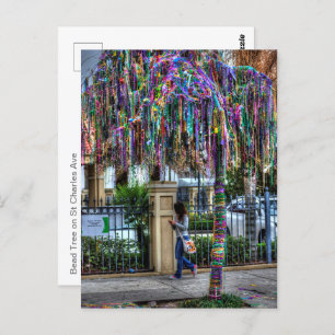 Carte postale Mardi Gras Bead Tree