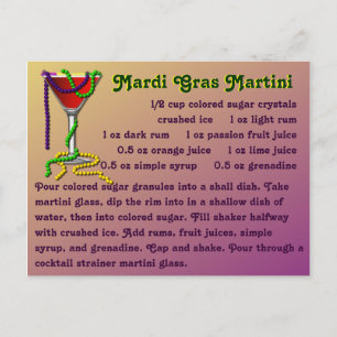 Carte Postale Mardi Gras Martini