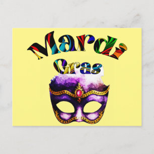 Carte Postale Mardi Gras - Masque Violet Gras Mardi Nouvelle-Orl