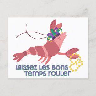 Carte Postale Mardi Gras Party Crawdad