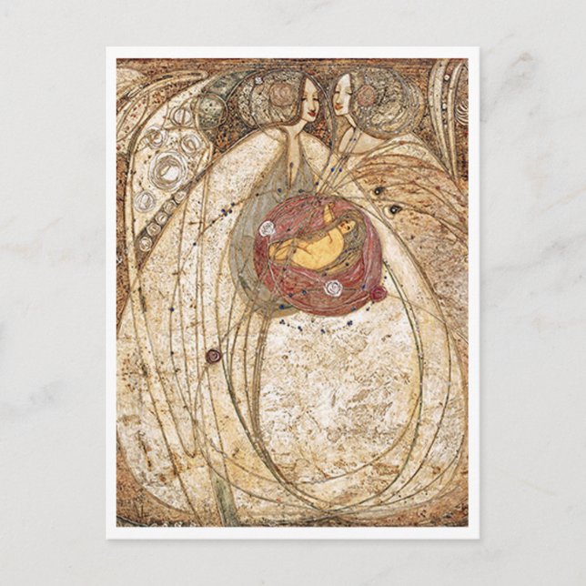 Carte Postale Margaret MacDonald Mackintosh Coeur du Rose (Devant)