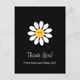 Carte Postale Marguerite Girly de visage heureux mignon de Merci