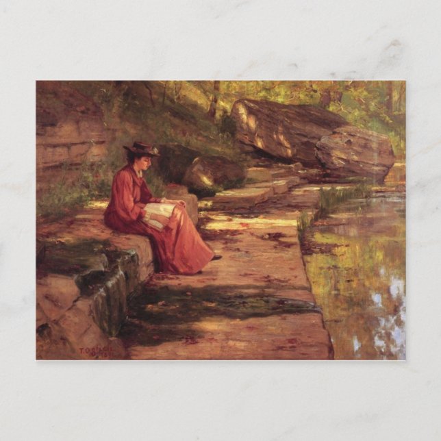 Carte Postale Marguerite par la rivière par Theodore Steele (Devant)