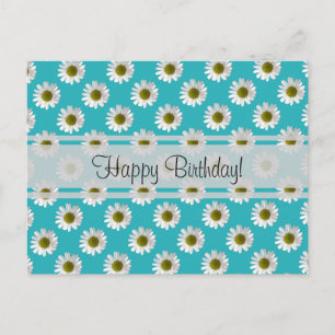 Carte Postale Marguerite sur bleu ciel Joyeux anniversaire!