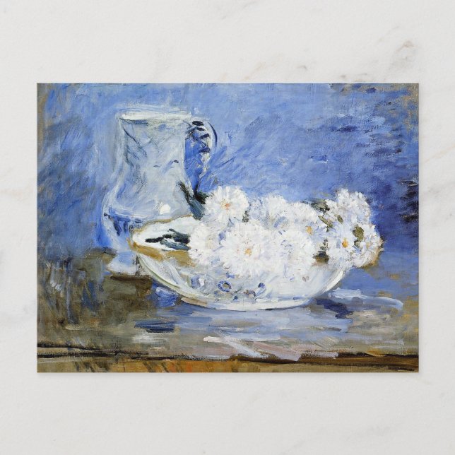 Carte Postale Marguerites, peinture d'art par Berthe Morisot, (Devant)