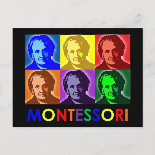 Carte postale Maria Montessori Pop-Art (Devant)
