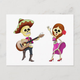 Carte Postale Mariachi Dancing Day of the Dead Couple