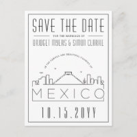 Mariage à Mexico Skyline Enregistrer la date