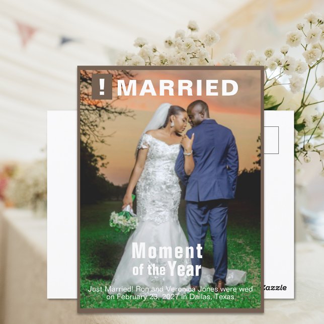 Carte Postale Mariage Ajouter Photo Fun Magazine Couverture Post (Créateur téléchargé)