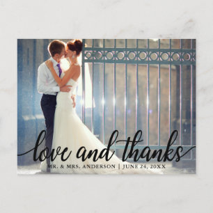 Carte Postale Mariage Amour et Remerciements M. et Mme Photo