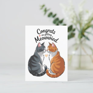 Carte Postale Mariage Amoureux des chats gentil Félicitations Fi