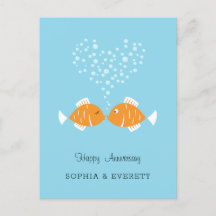 Mariage Anniversaire Marié Couple Coeur Poisson