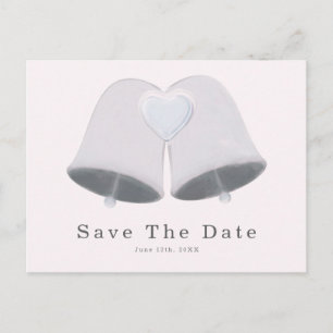 Carte Postale Mariage Bells & Heart Fiançailles Enregistrer La D