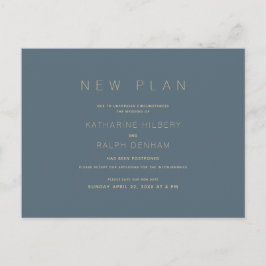 Carte Postale Mariage bleu de la Marine Nouveau plan Faire-part