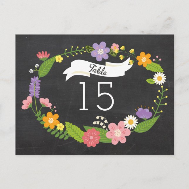 Carte Postale Mariage Boho Woodland Wreath (Devant)