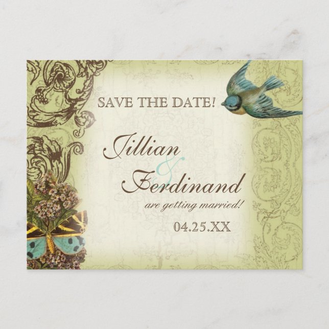 Carte postale Mariage Botanica Enregistrer la date (Devant)