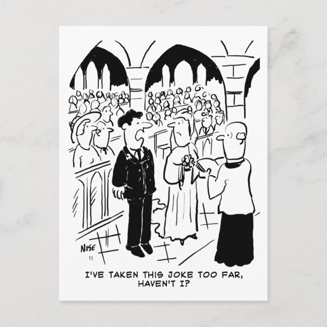 Carte Postale Mariage - Bridegroom Practical Joke Cartoon (Devant)
