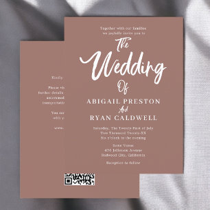 Carte Postale Mariage Brown du budget de calligraphie de brosse