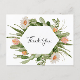 Carte postale Mariage Cactus Floral Desert