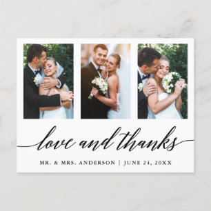 Carte Postale Mariage Calligraphie Amour et Merci 3 Photo