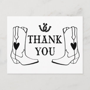 Carte Postale Mariage campagnard d'amorçage de Cowboy Merci occi