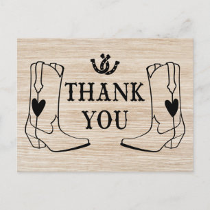 Carte Postale Mariage campagnard d'amorçage en bois de Merci occ