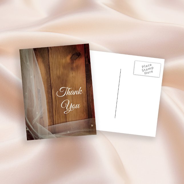 Carte Postale Mariage campagnard en bois de la grange du Voile n (Créateur téléchargé)