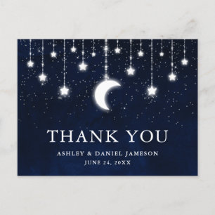 Carte Postale Mariage céleste Sky Moon Étoiles Éclairage Merci