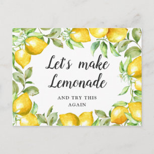 Carte Postale Mariage Changer la Date Citrons Fleurissent Vert