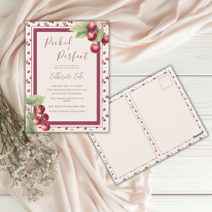 Carte Postale Mariage civil avec des cerises douces cueillies et