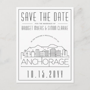 Carte Postale Mariage d'ancrage Skyline stylisée Enregistrer l