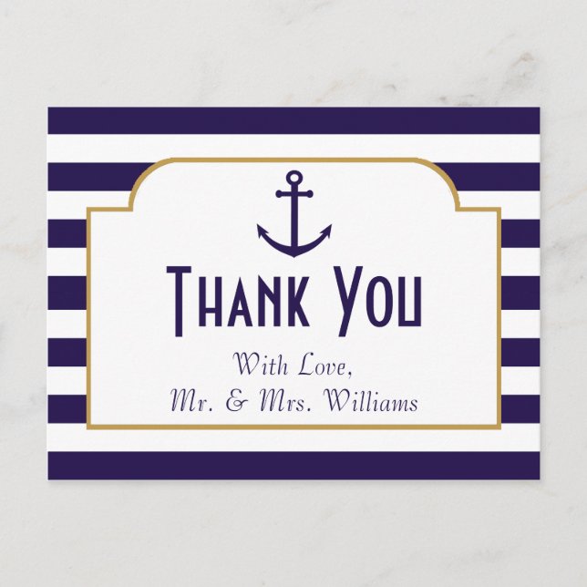 Carte Postale Mariage d'Ancre de la marine nautique et de la ban (Devant)