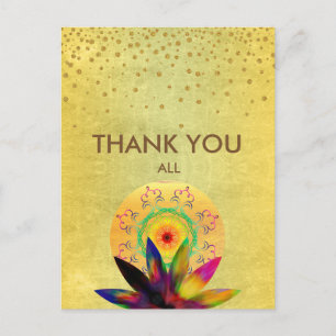 Carte Postale Mariage d'aquarelle Lotus Flower