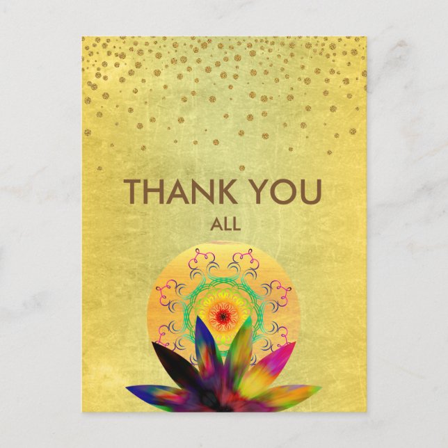 Carte Postale Mariage d'aquarelle Lotus Flower (Devant)