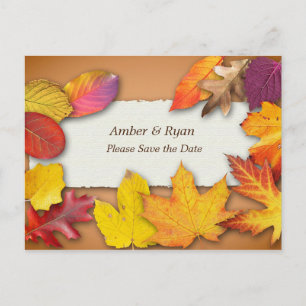 Carte Postale Mariage d'automne, couleurs d'automne, Sauvegarder