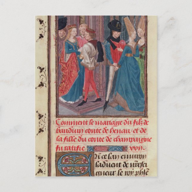 Carte Postale Mariage de Baldwin VI et Marie (Devant)