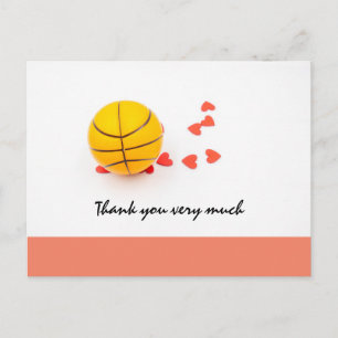 Carte Postale Mariage de basket-ball avec amour coeur rouge
