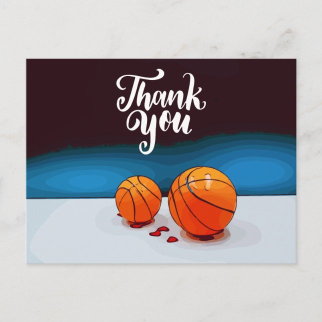 Carte postale Mariage de basket-ball Merci (Devant)